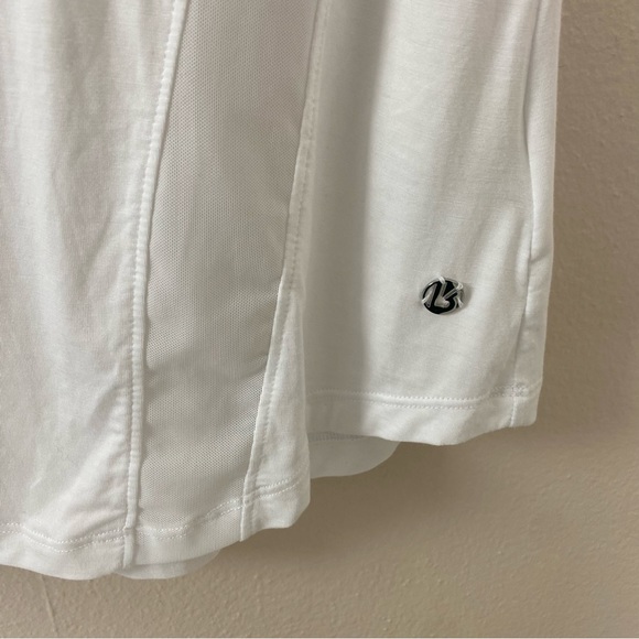 Buffbunny Mesh Panel Stripe White Tank Top NWT - Picture 4 of 8